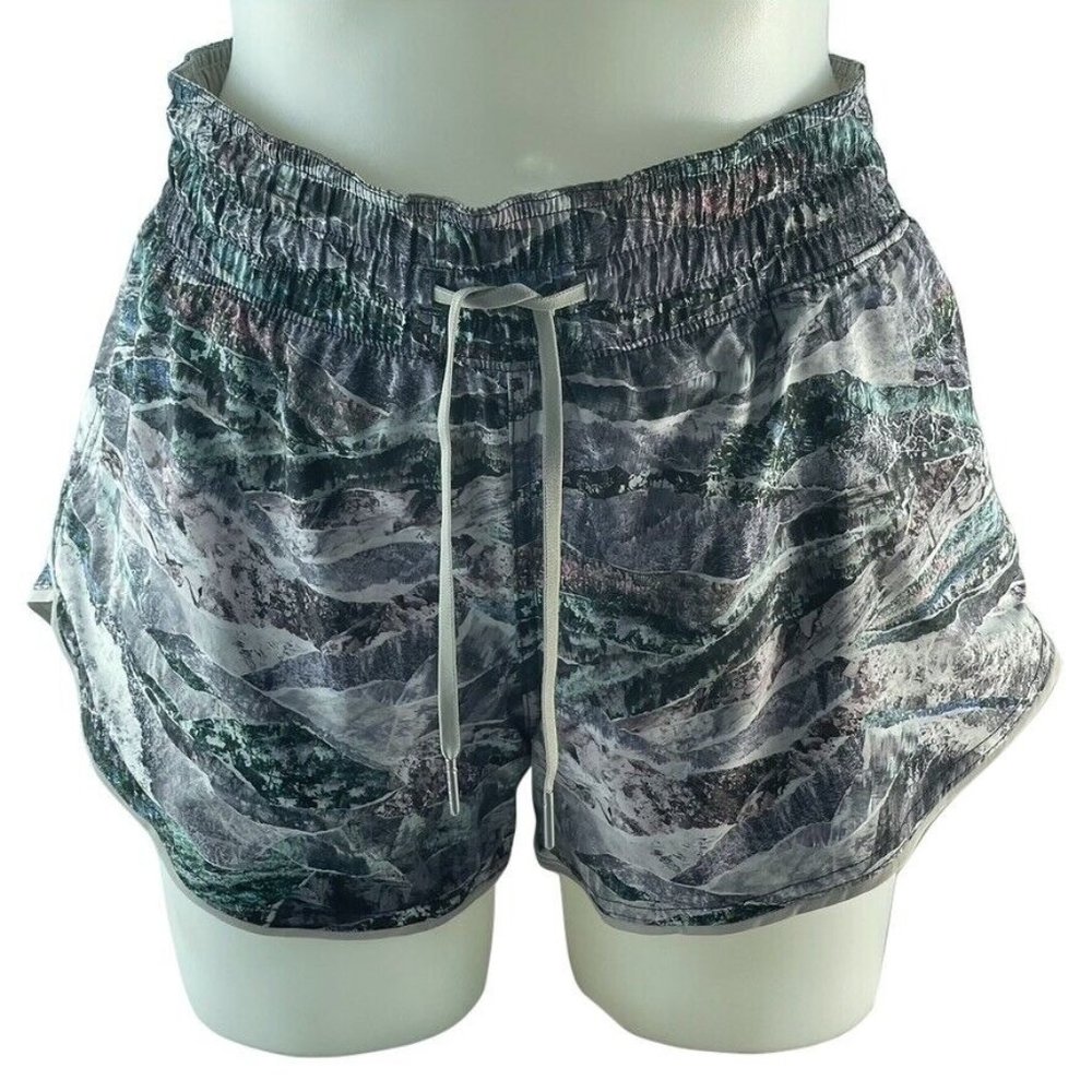 LULULEMON Athletica Reversible Activewear Shorts Size 6 Women's Grey/Multi NEW
